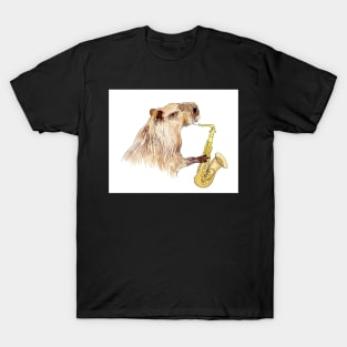 Capybara playing saxophone T-Shirt